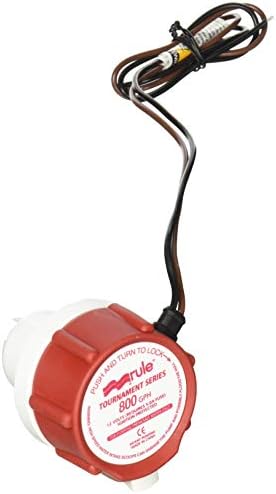 Rule 46DR Replacement Motor - 800 GPH Livewell/Baitwell Pump - 12V Water-Cooled Motor with Stainless Steel Shaft - Easy Snap-In Cartridge for Tournament Series Livewell Pump