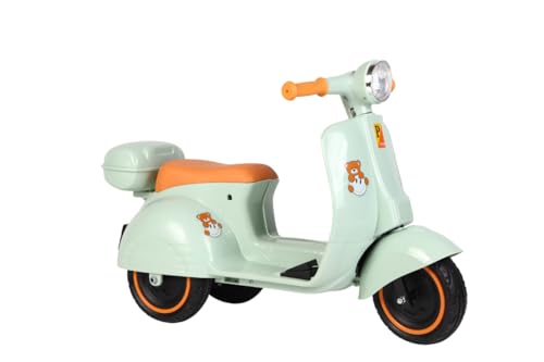 Bang Toys - Scooter Elétrica Infantil Cubi Joy 6V - com Luzes de LED, Sons, Entrada USB/MP3, Bluetooth - Suporta até 30kg - Cor Verde