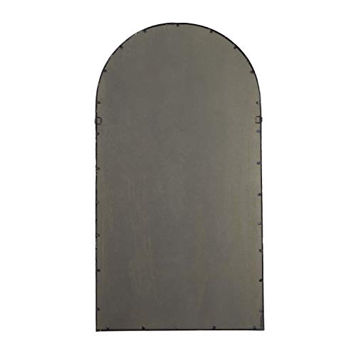 Deco 79 Glass Window Pane Inspired Wall Mirror With Arched Top, 32" X 1" X 59", Brown #TOP4