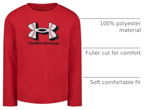 Image of Under Armour Boys' Long Sleeve Logo Graphic T-Shirt, Lightweight & Breathable, Relaxed Fit