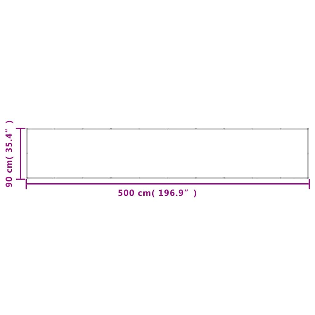 Paravento Balcone Grigio Chiaro 90x500cm 100% Poliestere Oxford,Paravento da Balcone,Protezione UV Sole Pioggia Frangivento Parasole Impermeabile-4000009