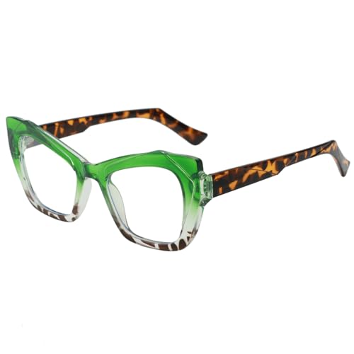 Image of LJCZKA Oversized Blue Light Blocking Glasses Women Cat eye Eyeglasses Anti Eye satrain Computer Gaming Cateye Glasses