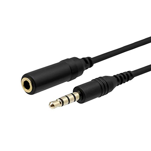 オウルテック オーディオ延長 ステレオケーブル オス - メス マイク リモコン付きイヤホン対応 3.5mm 4極対応 1.5m ブラック OWL-CB35PJ15-BK