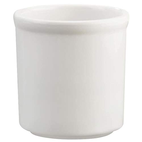 Cal-Mil 1950-32-15 Melamine Round Jars, 5" Diameter x 5.5" Height, White (Pack of 4)