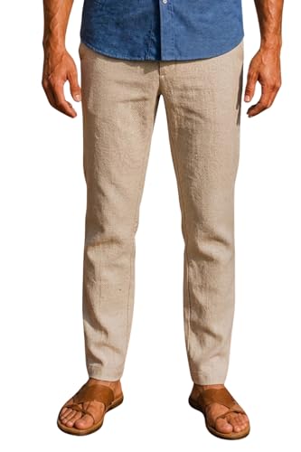 Image of Louis Philippe Men's Regular Straight Fit 100% Cotton Solid Elasticated Dobby Casual Trousers