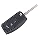 Schlüssel Autoschlüssel Funk Fernbedienung 3 Tasten 433MHz Sender 4D60 Transponder mit Elektronik Schlüsselgehäuse Fräsen für Fiesta MK6 Focus MK2 B Max cmax Galaxy WA6 Mondeo MK4 BA7 S-Max Ecosport