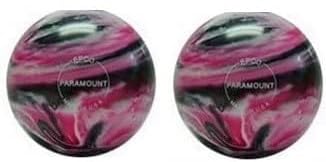 Bowlerstore Products EPCO Duckpin Bowling Balls- Marbleized - Magenta, Black & White (4 3/4 inch- 3lbs. 8 oz.) 2 Balls