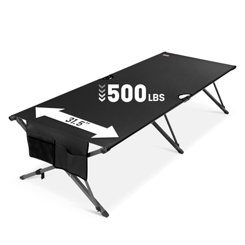 HOMECALL 34.1'' Heavy Duty Camping Cot for Adults, 500 lbs