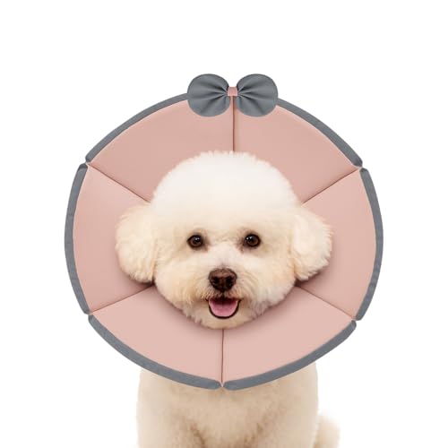 Image of MAXFUT Soft Dog Cone Collar,Foam Cone for Dogs to Stop Licking After Surgery,Non Inflatable Dog Donut Cone (Pink, XS)