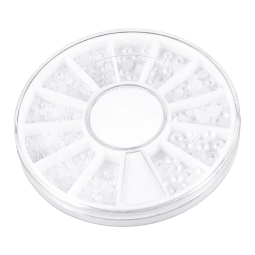 OHPHCALL Pearl Gems Nail Decoration Flat Back Pearl Beads Semi-Circular for Crafts