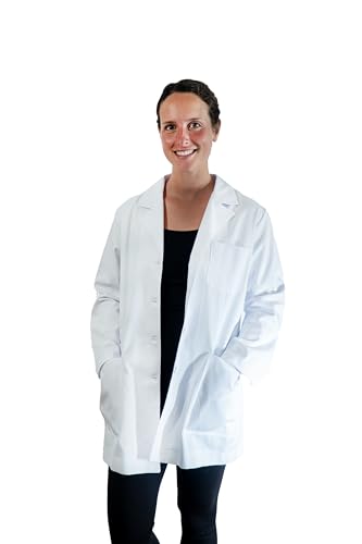 Fabiola Amor, Bata Sanitaria Laboratorio Mujer, Bata Medico Blanca, Manga Larga, Uniforme y Ropa de Trabajo, Color Blanco, Talla XL