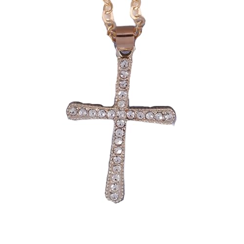 Collier Crucifix en Argent Sterling 925 avec Cristal Éclatant pour Femme