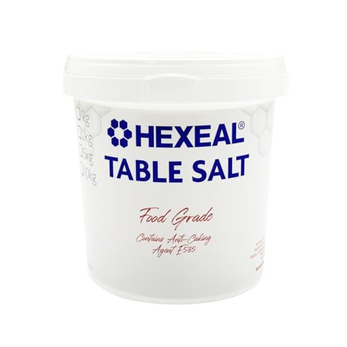 Hexeal Table Salt 1kg – 1kg Bucket of Table Salt for Cooking and Seasoning