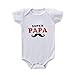Produktbild Baby-Kleidung Super Papa Valentinstag Body bedruckt Kurzarm Baby Mädchen Strampler Baby Jungen Overall Robemon Gr. 3XL/18-24 Monate, A-weiß