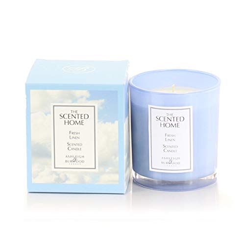 Image of Ashleigh and Burwood Fresh Linen Scented Glass Candle 225g | Made From Highly Fragrance Soy Wax Blend For Powerful Scent Release | 42hour Burn Time | Excellent Gift For Family, Friends and Teachers