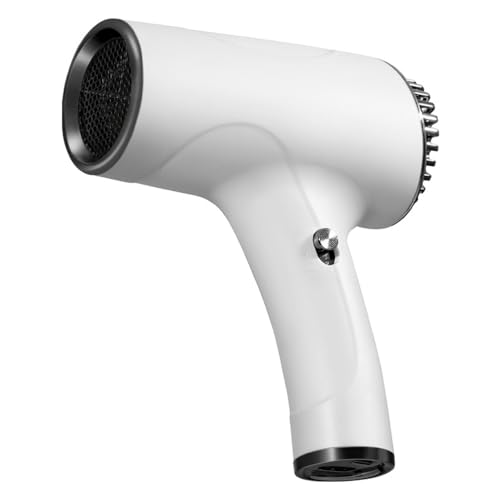 Asciugacapelli senza fili, 500 W, asciugacapelli da viaggio con 2 tasti freddi/caldi, asciugacapelli senza fili, USB ricaricabile per donne, asciugacapelli da viaggio, colore bianco