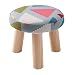 XIAOJUAN Round Solid Wood Soodstool Change Sofa Sofa Niski stołek 3 Nogi i wyjmowana pokrywa lniana / 28CMX25CM / max.100 kg | Kod towaru: LJW-164