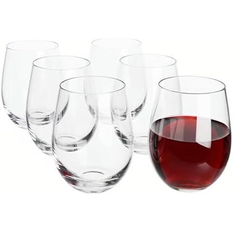 6 Pack Unbreakable Plastic Wine Glasses, 470ml Stemless Tumblers, Reusable Crystal Clear Shatterproof Acrylic Drinking Cups Cover