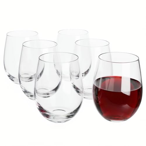 Image of 6 Pack Unbreakable Plastic Wine Glasses, 470ml Stemless Tumblers, Reusable Crystal Clear Shatterproof Acrylic Drinking Cups for Camping, Picnic, Garden Party, BBQ, Caravan & Outdoor Travel - BPA Free