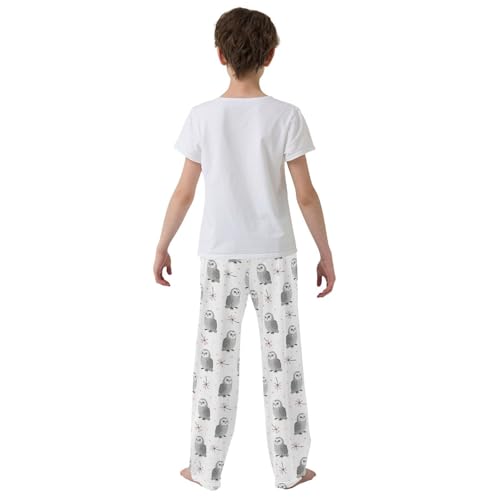 Owl Dandelion Boys Long Pants Soft Trousers Elastic Waist Kids Lounge Bottoms with Pockets S-XL3