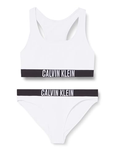 Calvin Klein Bralette Bikini Set Nylon KY0KY00056, Blanco (Pvh Classic White), 12-14 años para Niñas