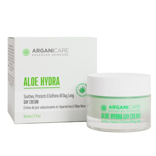 Arganicare – Crema antiarrugas – Cuidado hidratante facial con aloe vera y vitamina E – Bote 50 ml
