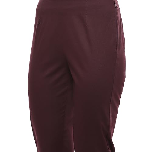 Image of BIBA Women Cotton Slim Solid Pants
