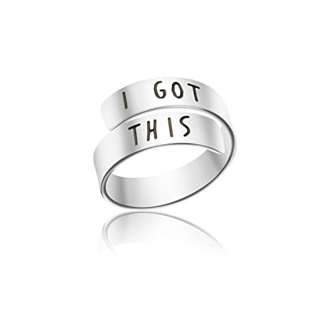 Yiyang Inspirational Gifts for Women Silver Ring Adjustable Size Fits Most Finger (I got this) Cover