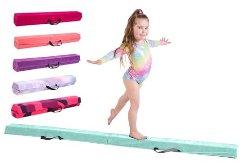 Schwebebalken für zuhause Größen 210/240/270/300 cm - Erstaunliche Balance-Ausrüstung für Kinder zu Hause Wildlederimitat hochdichter EVA-Schaum Lernkarten Tragegurte Tragetasche