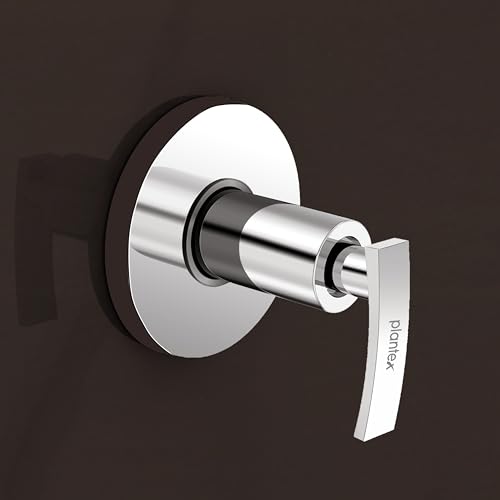 Image of Plantex 25 Mm Pure Brass Toilet Flush Valve With Teflon Tape & Wall Flange For Commercial & Residential Use-7 Year Warranty By (COL-1020-Chrome)