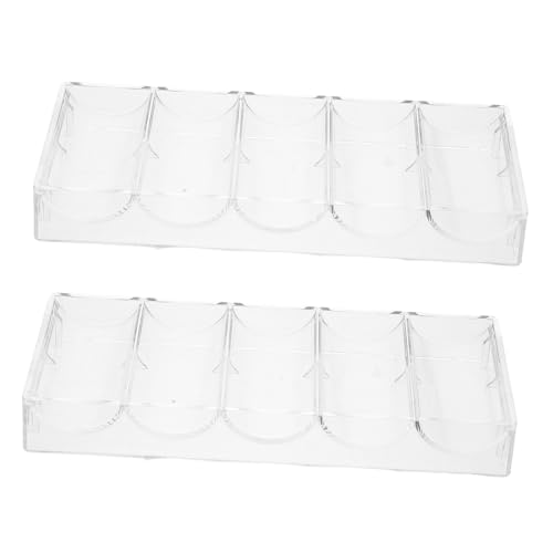 KONTONTY 100 Poker Chips Storage Case 2 Acrylic Trays Chip Box for Organizing for Home Games