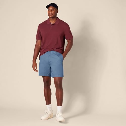 Amazon Essentials Men's Slim-Fit 7" Chino Shorts, Deep Blue, 32 - image 7