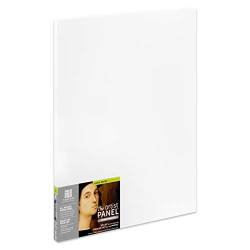 Ampersand Art Supply Wood Gesso Artist Painting Panel: Primed Smooth, 18" x 24", 7/8" Cradled Profile