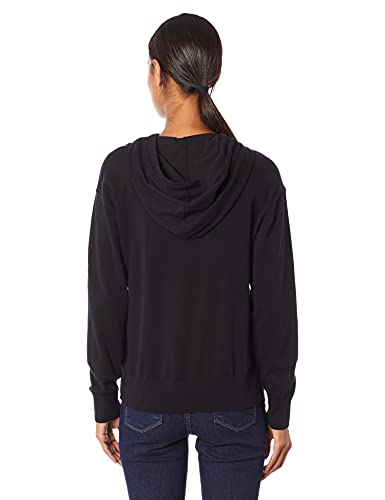 Blusão Básico Feminino Com Capuz Em Tricô Com Algodão