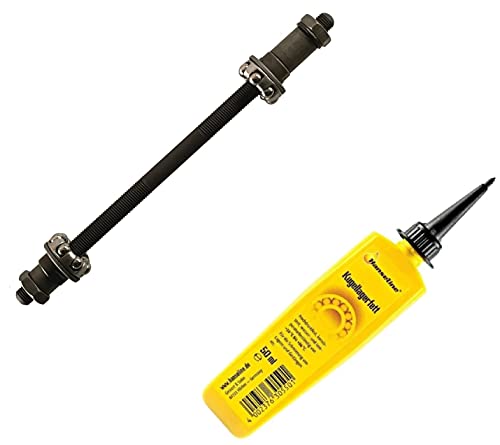 GreVeloro® Fahrrad Hinterachse Point Vollachse 178 mm Set mit 2 Kugellager + passendes Kugellagerfett von Hanseline Hinter-Achsen-Set Kugellager Kugellager-Fett