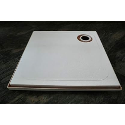 KOMPLETT-PAKET: Duschwanne 90 x 90 cm superflach 2,5 cm weiß Dusche mit GERADER UNTERSEITE Acryl + Styroporträger/Wannenträger + Ablaufgarnitur chrom DN 90 – Bild 5