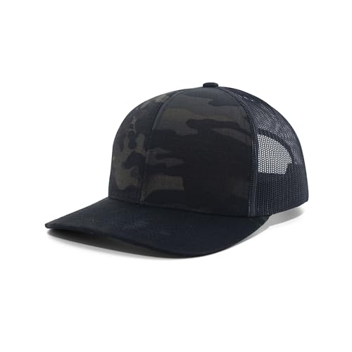 Casquette Pacific Headwear Trucker Snapback MC Noir respirante