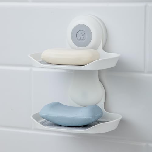 SlipX Solutions Double Soap Saver, Strong Hold Suction Cup Soap