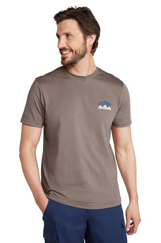 Mountain Warehouse Mountain Peak Men’s Graphic T-Shirt - Breathable & Comfortable Lightweight Tee with UV Protection - Spring, Summer, Walking, Hiking & Outdoors Dark Beige XL