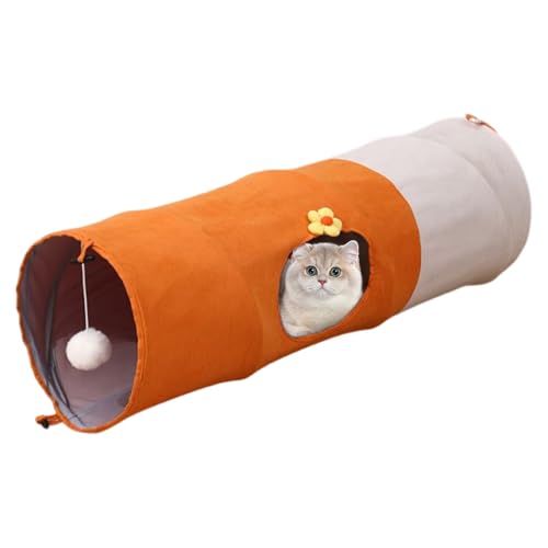 子猫トンネル - 折りたたみ式 猫用 トンネル ボール付き - 引っかき抵抗性ある テント型隠れ家 インタラクティブ運動器具 旅行 リビング 室内用 猫ストレス解消