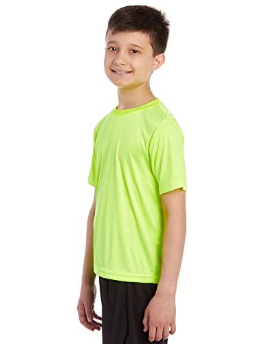 Ixtreme Boys' Athletic T-Shirt - 5 Pack Active Performance Dry-Fit Sports Tee (6-18), Size 16/18, Navy/Royal/Lime/Black/Light Grey #TOP2