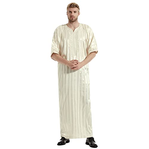 Caftán transpirable de playa vestido largo informal Thobe Jubba para vacaciones