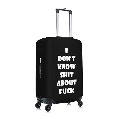 I Don't Know Shit About Fuck Travel Luggage Cover Suitcase Protector Fits 26-28 Inch Case(Black,L)2