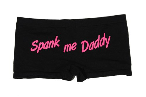 Make Me Laugh Women's Spank Me Daddy Boy Shorts One Size Fits All (Small - XL) Black Make Me Laugh Women's Spank Me Daddy Boy Shorts One Size Fits All (Small - XL) Black
