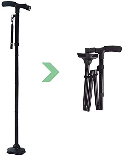 Image of Aluminium Alloy Handle Dependable Professional LED Light Folding Walking Stick for Old Gentleman, Walking Sticks for Old People