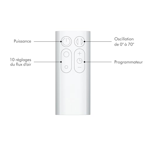 Dyson Cool™ Ventilateur AM07 sans pales et puissant, avec technologie Air Multiplier™ (Blanc/Argent)