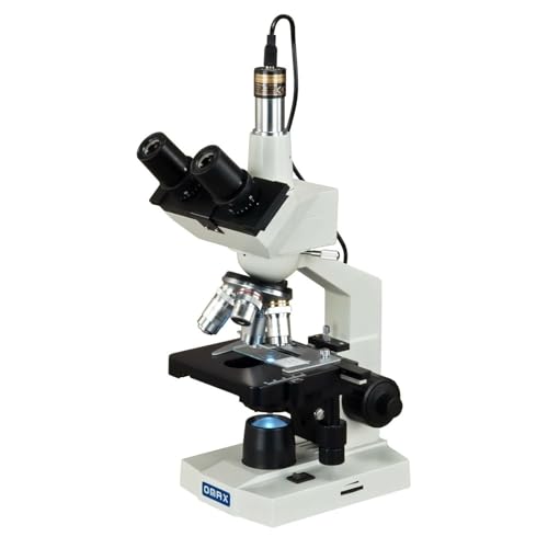 Image of OMAX - 40X-2500X LED Digital Trinocular Lab Compound Microscope with 5MP Camera and Mechanical Stage - M83EZ-C50S