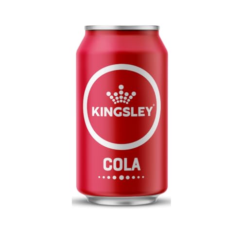 Kingsley Signature Cola Premium Flavoured Carbonated Soft Drink 100% Natural Flavourings & Colourings Gluten Free Vegetarian Manufactured in the UK 24 x 330ml