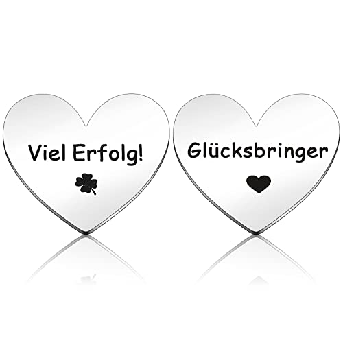 Glücksbringer Herz Anhänger Viel Erfolg Charm Anhänger mit Tasche Nachdenkliches und Hoffnungsvolles Geschenk für Paar Freund Familie Freundin Patient Viel Glück für Prüfungen Ruhestand Cover