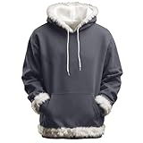 Sudadera de forro polar a la moda, cómoda y informal, suave, cálida, ropa de invierno, ropa de abrigo, parte superior para la comodidad diaria de estilo urbano, gris, S
